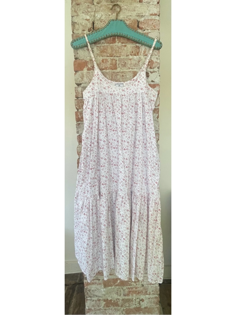 Light Pink Floral Spaghetti-Strap Maxi Dress by